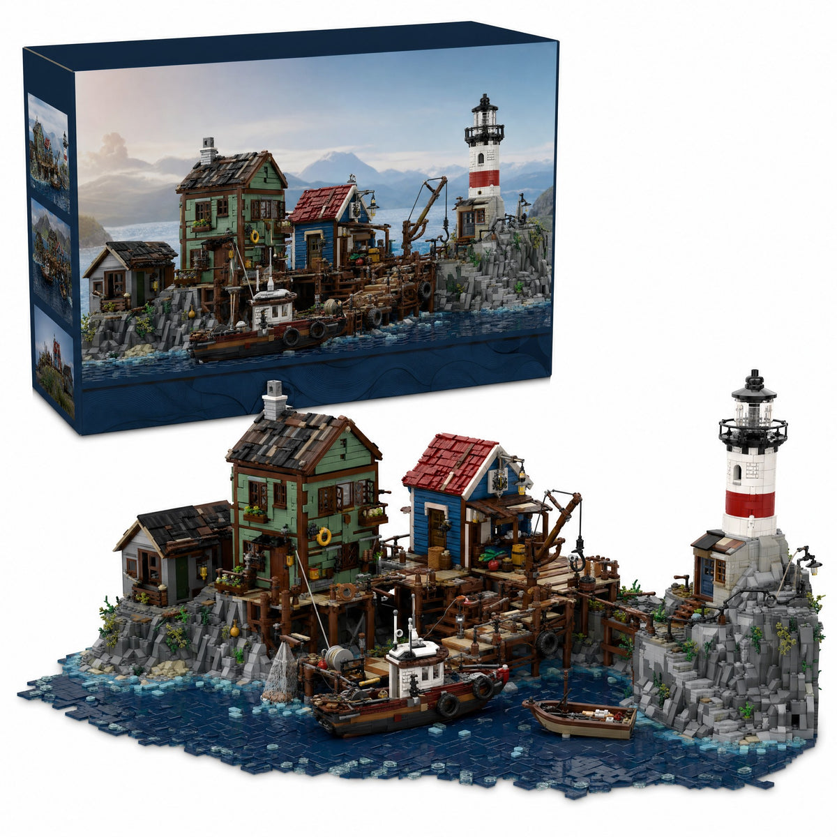 Fishing Village Harbour brick set