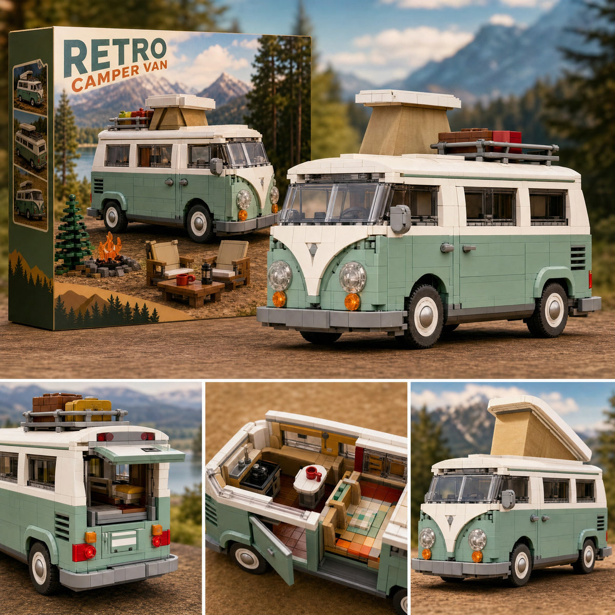 Retro Camper Van brick set